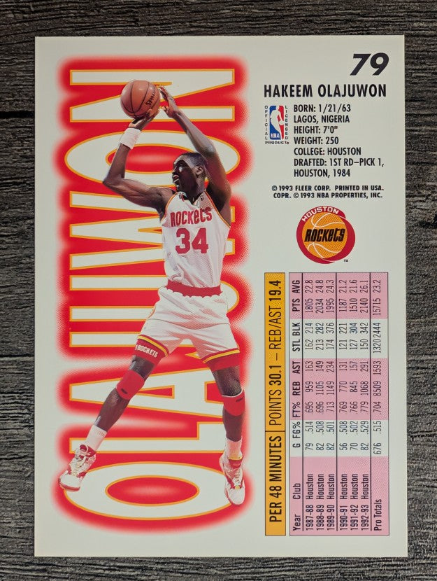 1993-94 Fleer #79 Hakeem Olajuwon