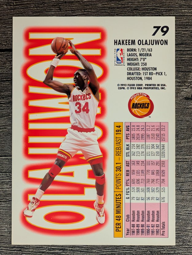 1993-94 Fleer #79 Hakeem Olajuwon