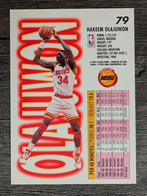 1993-94 Fleer #79 Hakeem Olajuwon