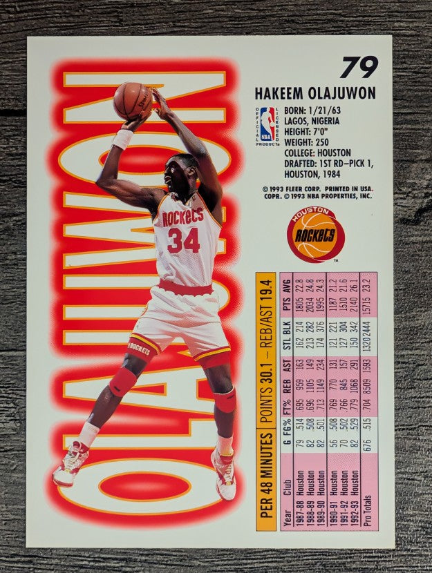 1993-94 Fleer #79 Hakeem Olajuwon