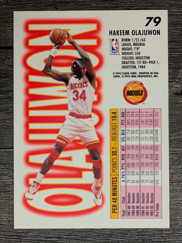 1993-94 Fleer #79 Hakeem Olajuwon