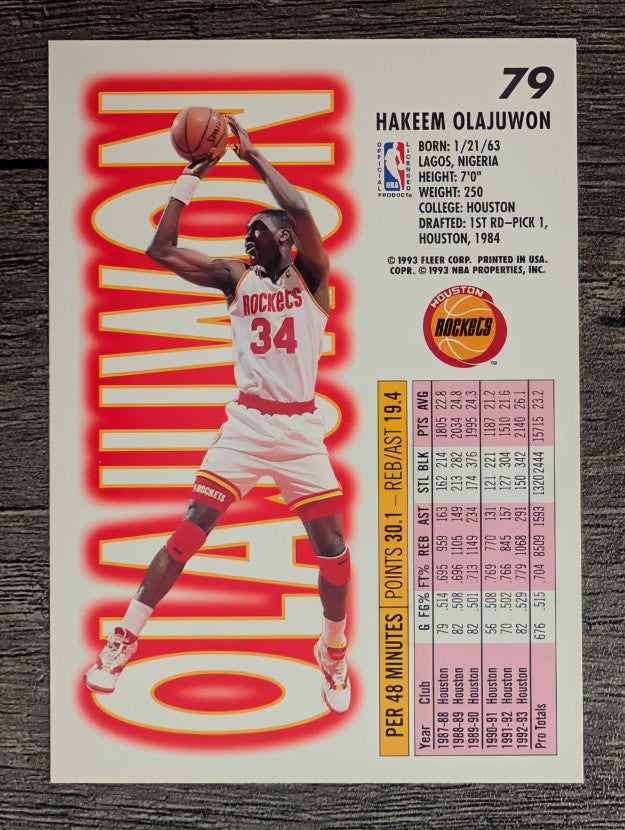 1993-94 Fleer #79 Hakeem Olajuwon