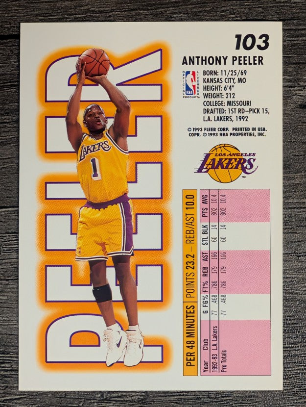 1993-94 Fleer #103 Anthony Peeler