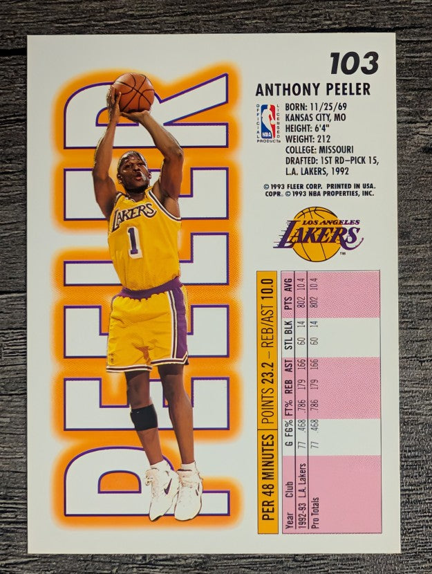 1993-94 Fleer #103 Anthony Peeler