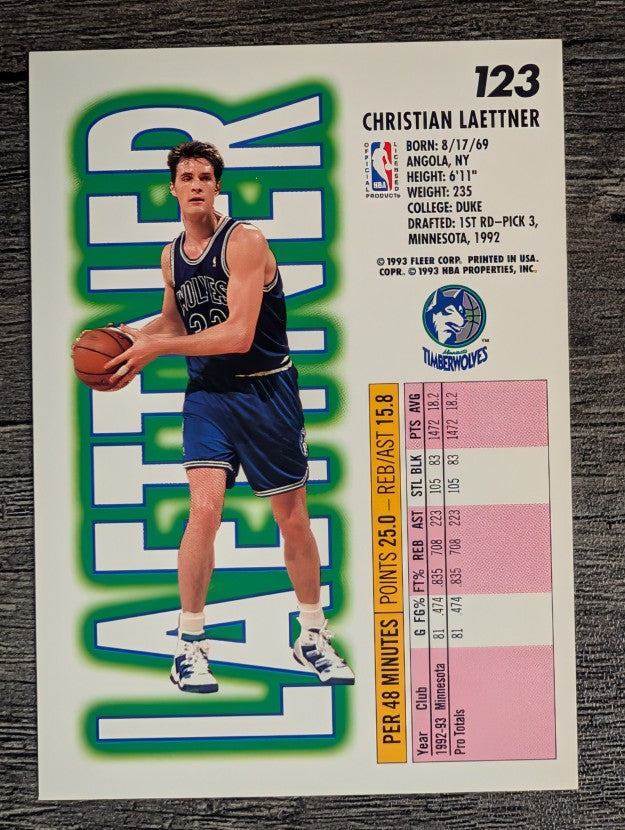1993-94 Fleer #123 Christian Laettner