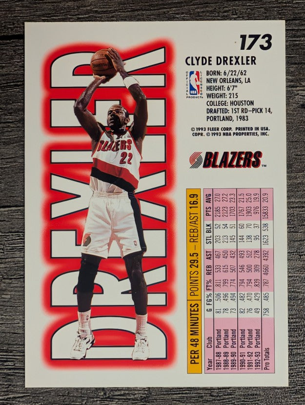 1993-94 Fleer #173 Clyde Drexler