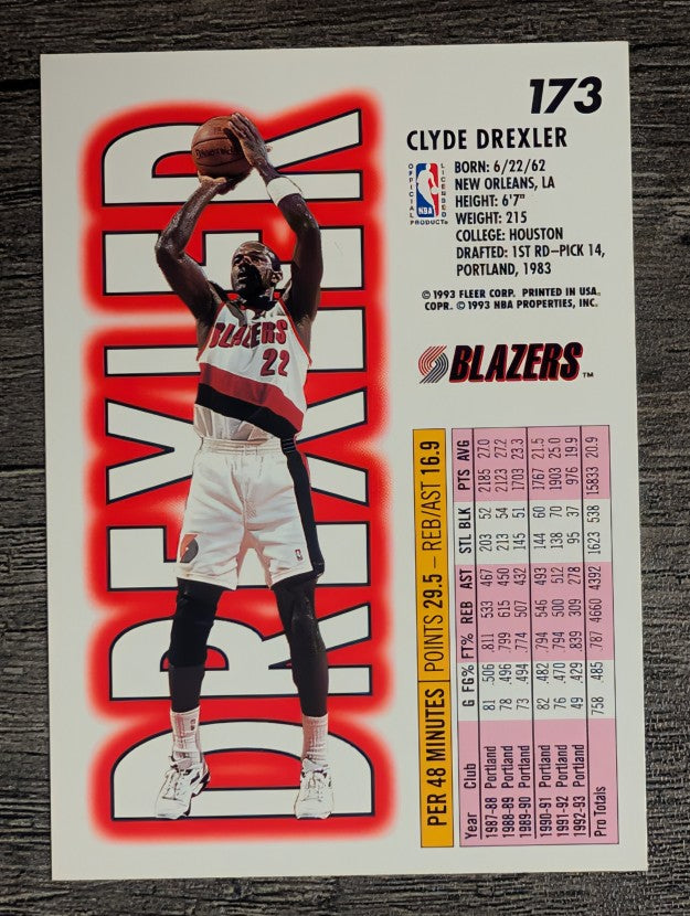 1993-94 Fleer #173 Clyde Drexler