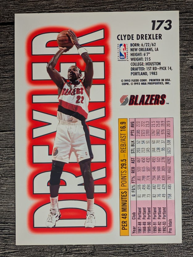 1993-94 Fleer #173 Clyde Drexler
