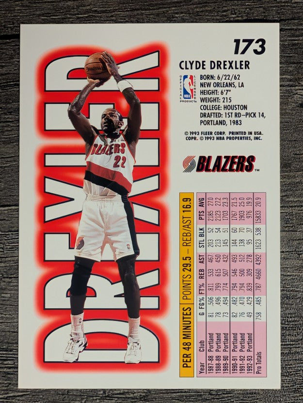 1993-94 Fleer #173 Clyde Drexler