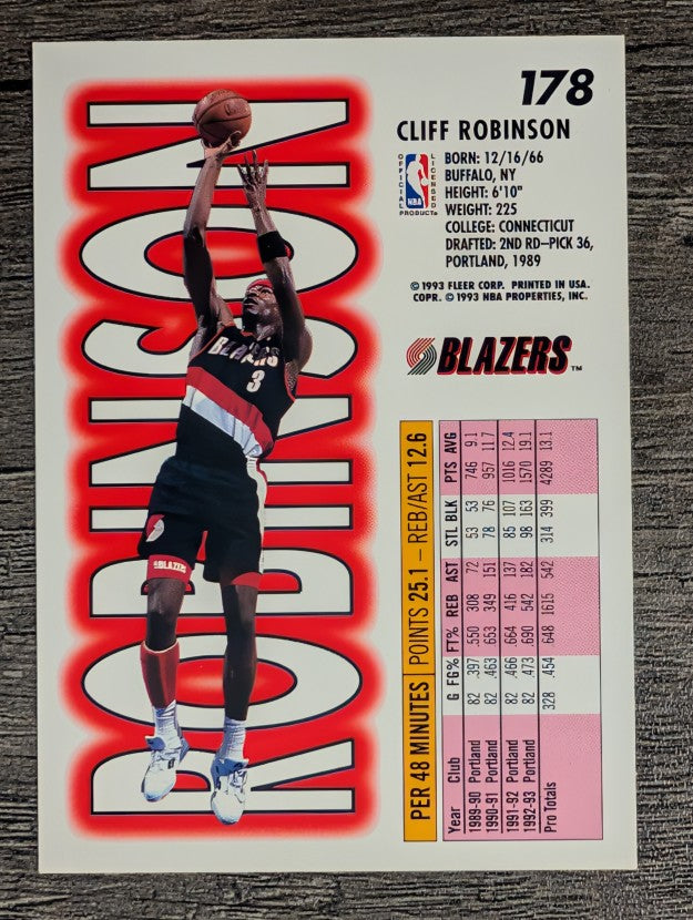 1993-94 Fleer #178 Clifford Robinson