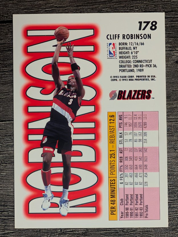 1993-94 Fleer #178 Clifford Robinson