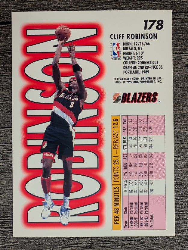 1993-94 Fleer #178 Clifford Robinson