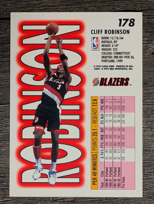 1993-94 Fleer #178 Clifford Robinson
