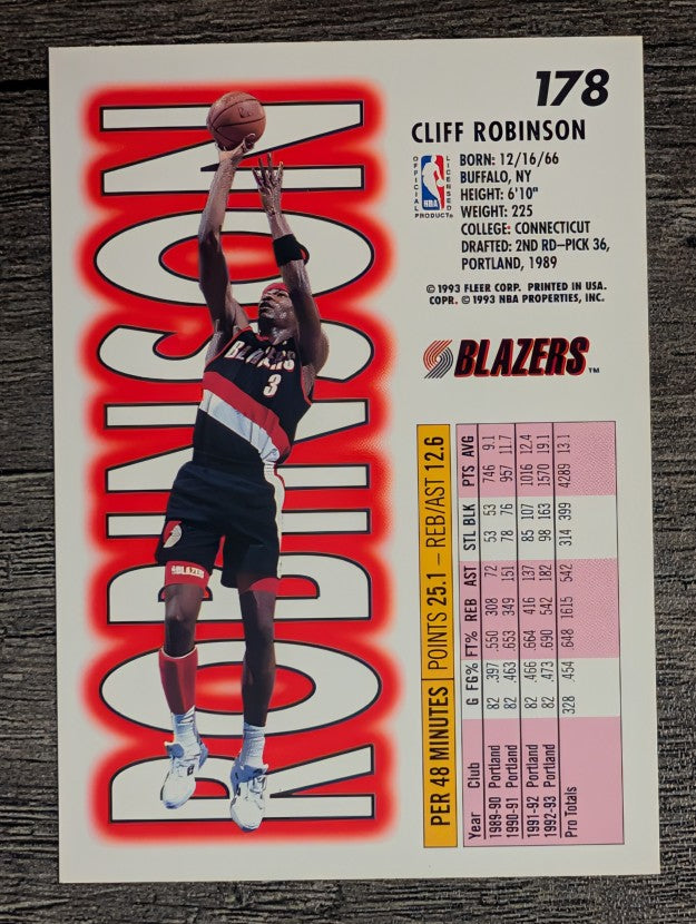 1993-94 Fleer #178 Clifford Robinson