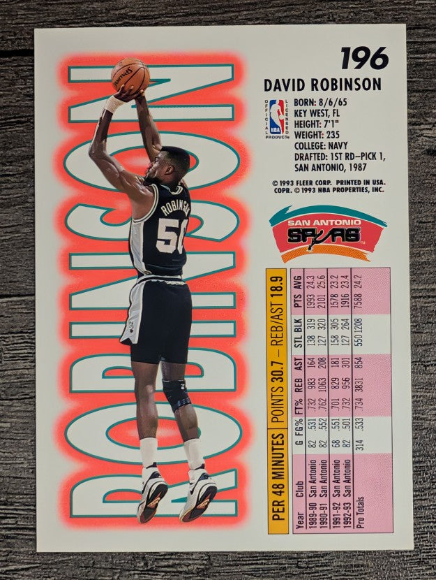 1993-94 Fleer #196 David Robinson