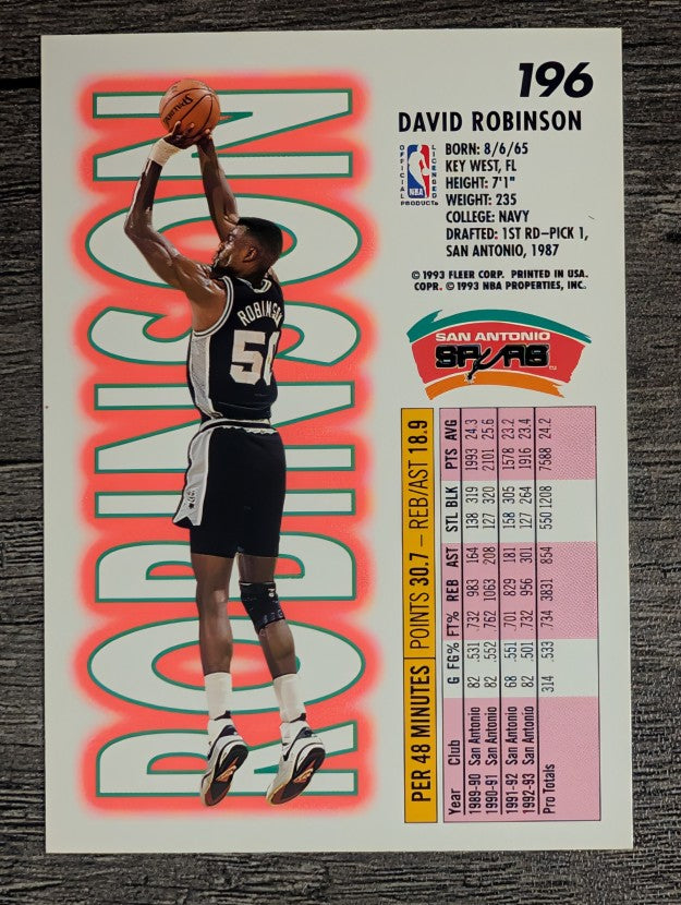 1993-94 Fleer #196 David Robinson