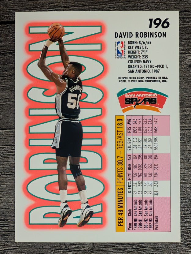 1993-94 Fleer #196 David Robinson