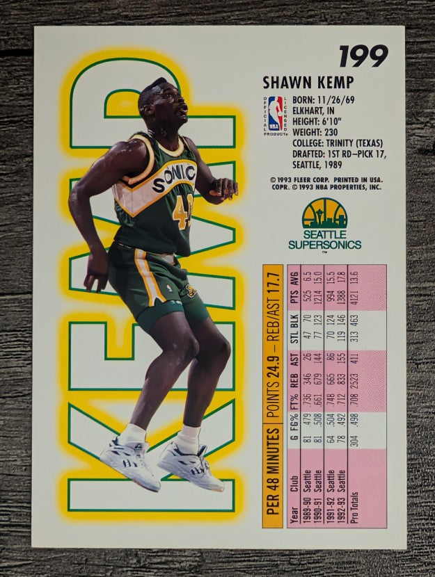 1993-94 Fleer #199 Shawn Kemp