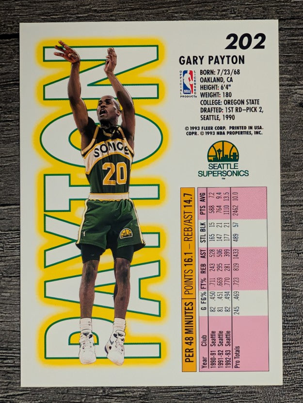 1993-94 Fleer #202 Gary Payton