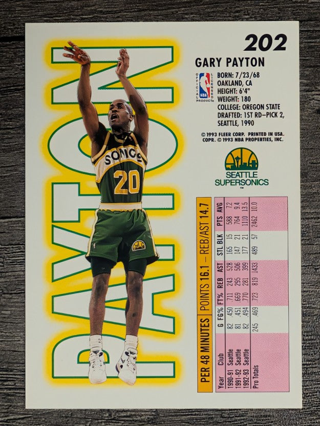 1993-94 Fleer #202 Gary Payton