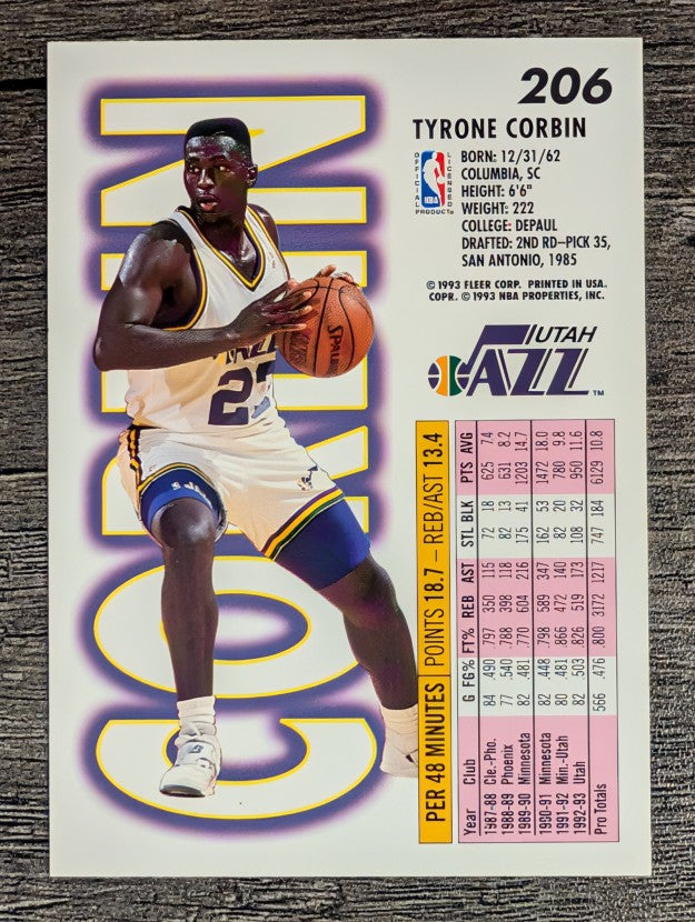1993-94 Fleer #206 Tyrone Corbin