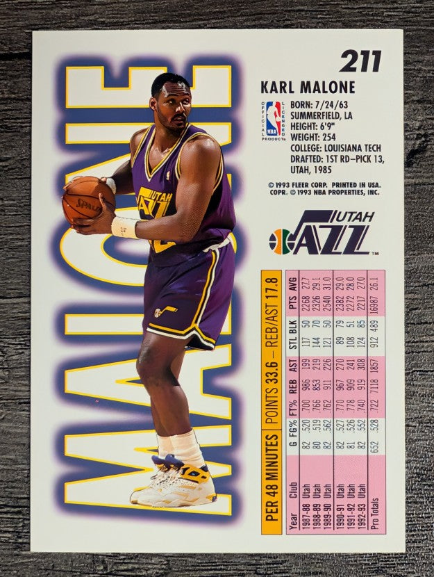 1993-94 Fleer #211 Karl Malone