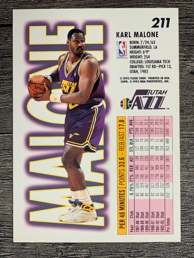 1993-94 Fleer #211 Karl Malone