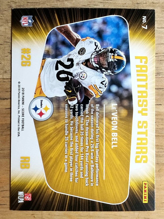 2018 Score Fantasy Stars #7 Le'Veon Bell