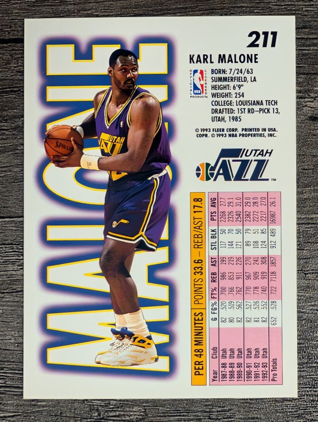 1993-94 Fleer #211 Karl Malone