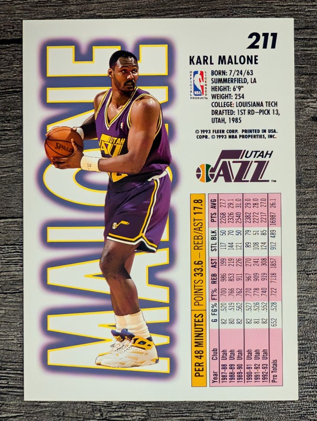 1993-94 Fleer #211 Karl Malone