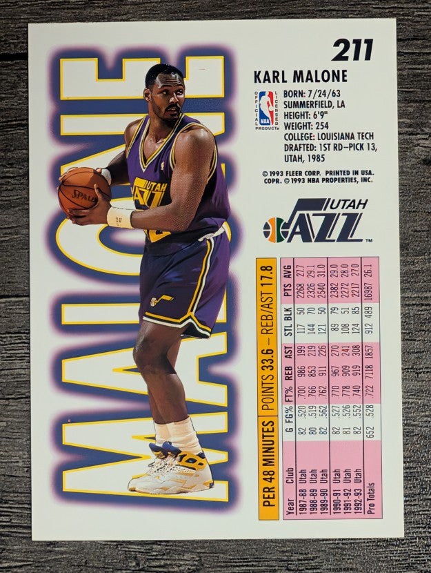 1993-94 Fleer #211 Karl Malone