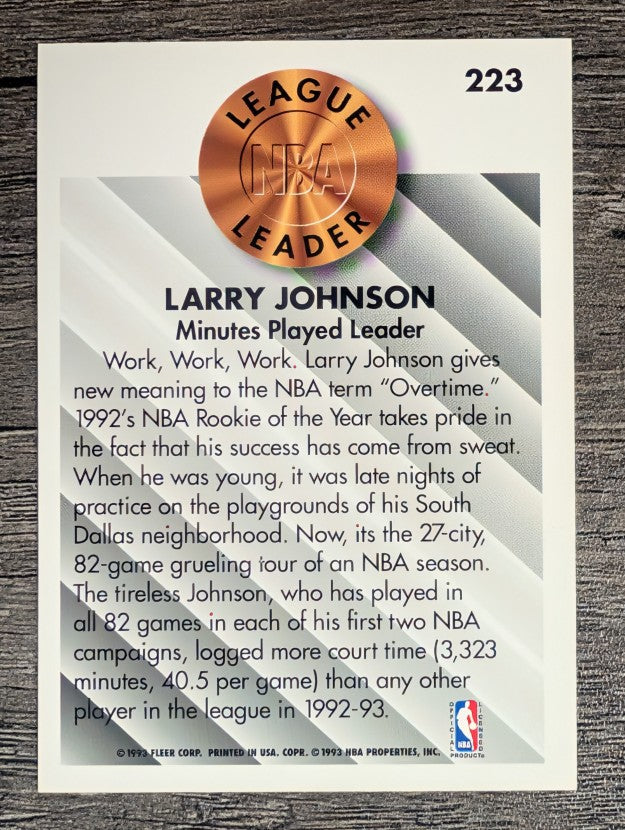 1993-94 Fleer #223 Larry Johnson LL