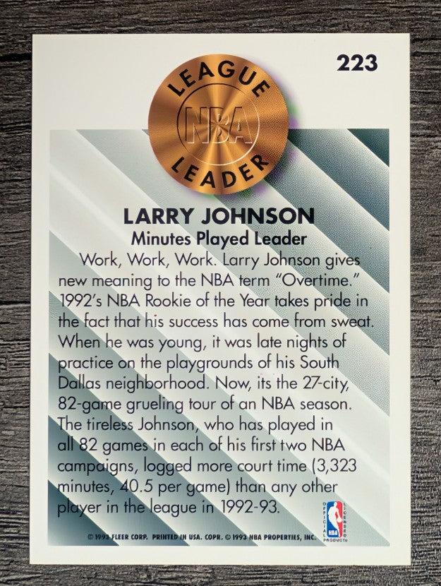 1993-94 Fleer #223 Larry Johnson LL