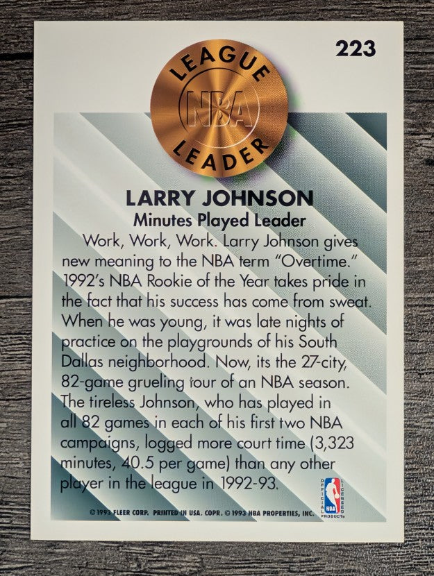 1993-94 Fleer #223 Larry Johnson LL
