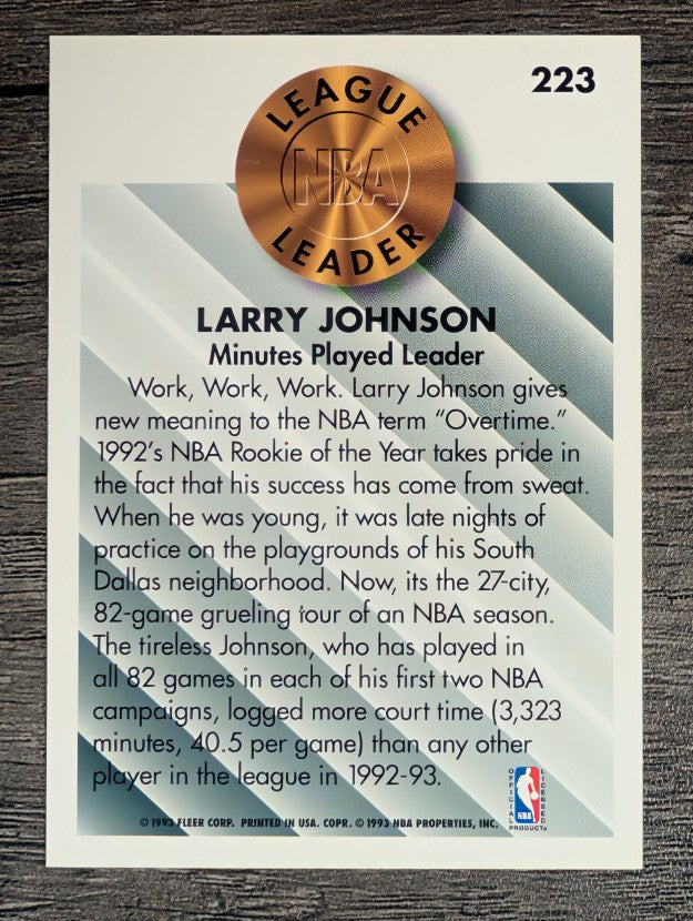 1993-94 Fleer #223 Larry Johnson LL