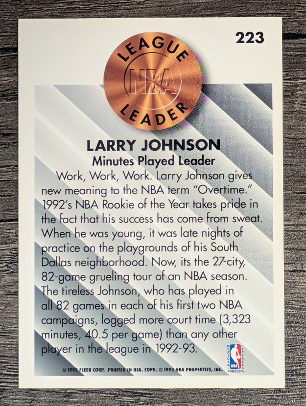 1993-94 Fleer #223 Larry Johnson LL