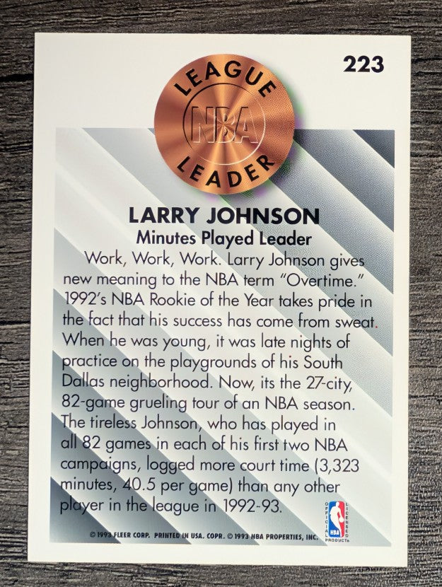 1993-94 Fleer #223 Larry Johnson LL