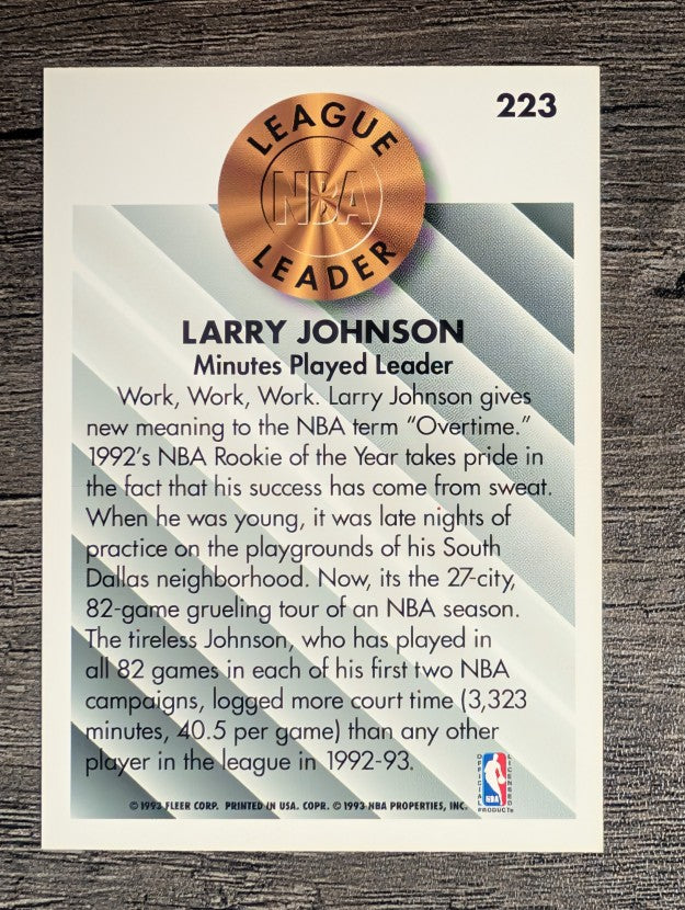 1993-94 Fleer #223 Larry Johnson LL