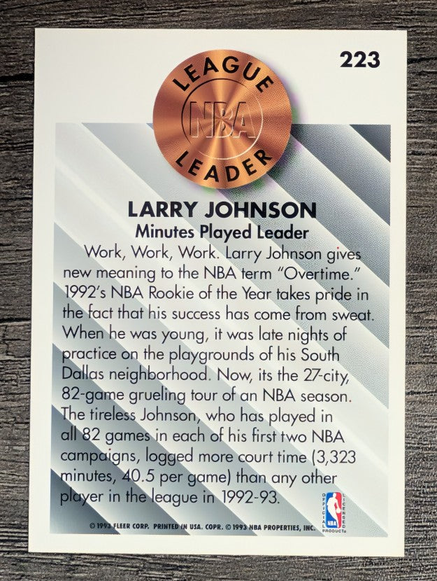 1993-94 Fleer #223 Larry Johnson LL
