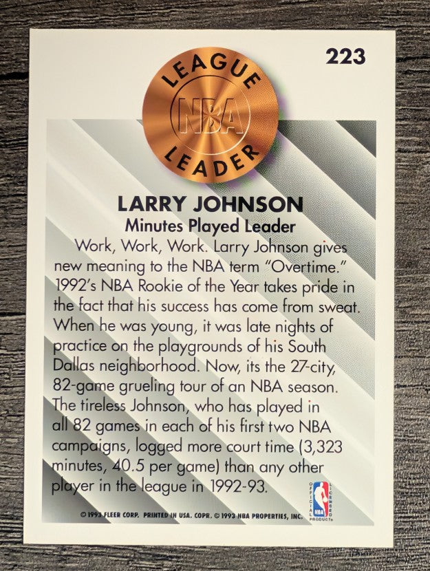 1993-94 Fleer #223 Larry Johnson LL