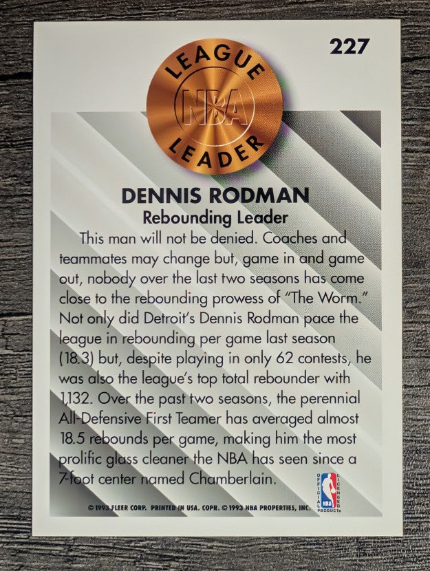 1993-94 Fleer #227 Dennis Rodman LL