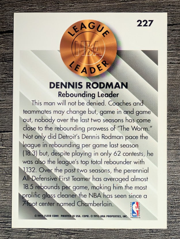 1993-94 Fleer #227 Dennis Rodman LL