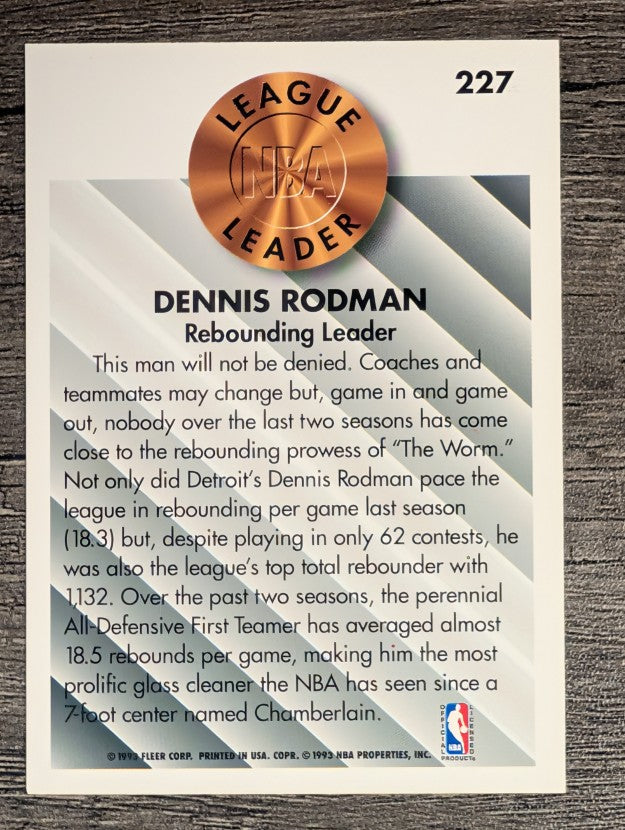 1993-94 Fleer #227 Dennis Rodman LL (NM)