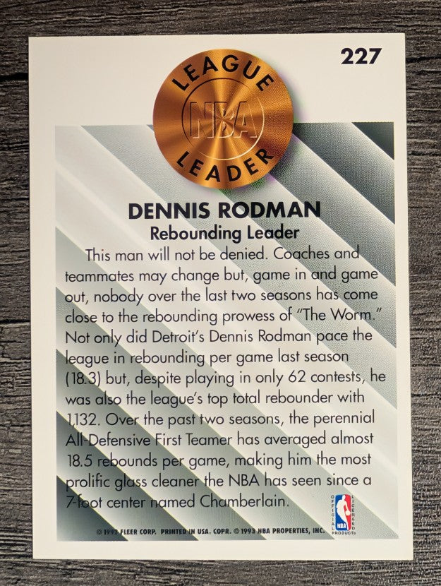 1993-94 Fleer #227 Dennis Rodman LL (NM)