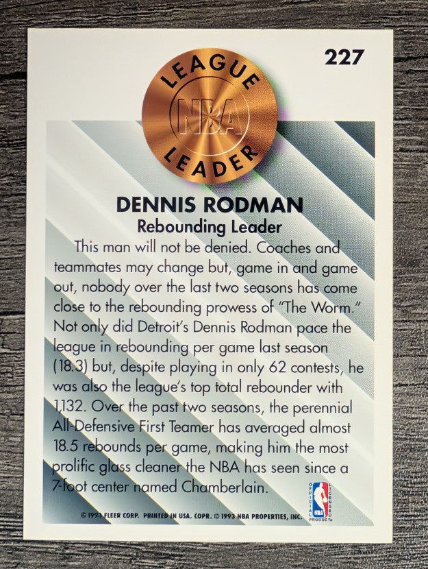 1993-94 Fleer #227 Dennis Rodman LL