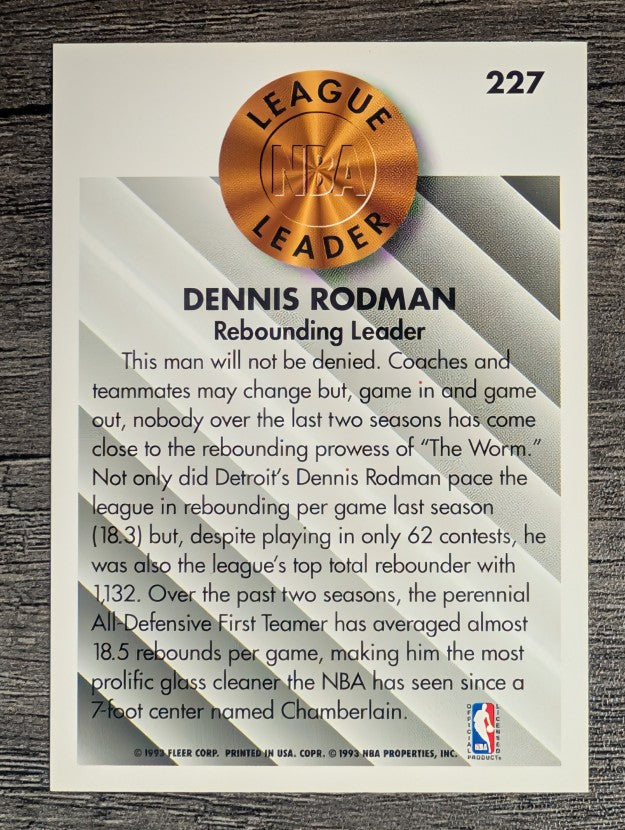 1993-94 Fleer #227 Dennis Rodman LL