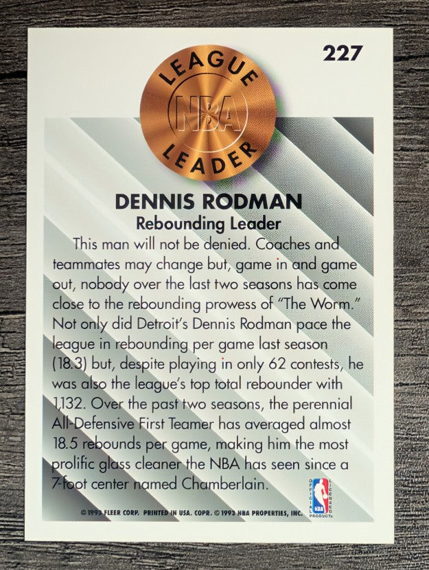 1993-94 Fleer #227 Dennis Rodman LL