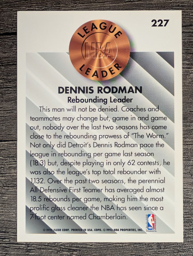 1993-94 Fleer #227 Dennis Rodman LL