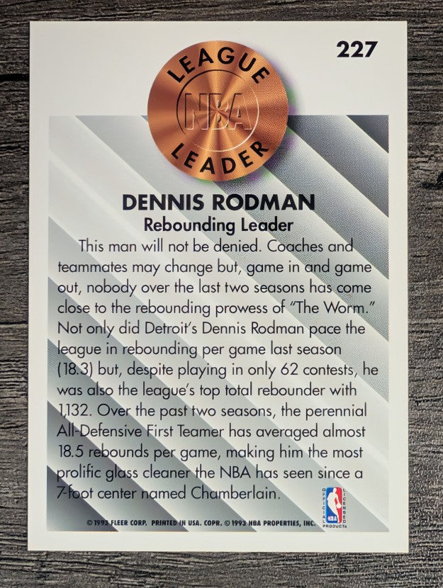 1993-94 Fleer #227 Dennis Rodman LL