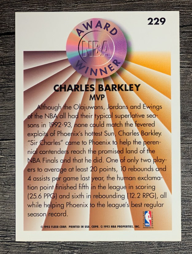 1993-94 Fleer #229 Charles Barkley AW (NM)